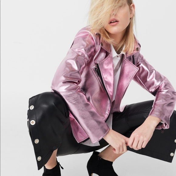 Metallic Pink Moto Jacket - Picture 2 of 7